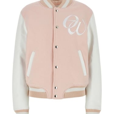 Off White Woman Pink Wool Blend Bomber Jacket