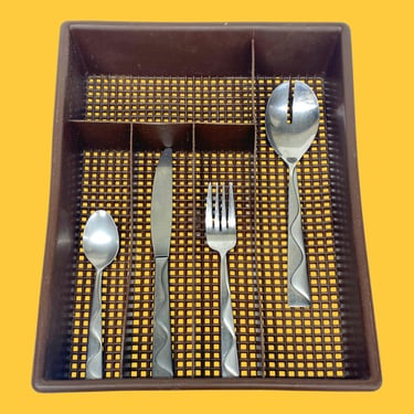 Vintage Cutlery Tray Retro 1970s Mid Century Modern + Gotham + 13.5