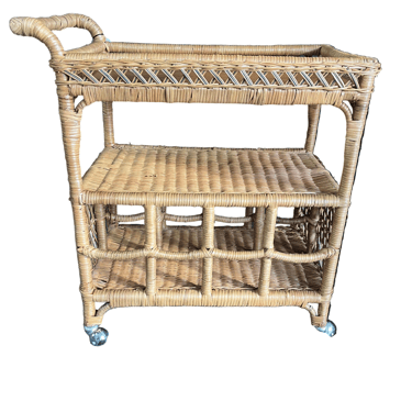 Wicker Bar Cart