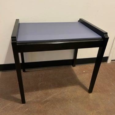 Black Lacquer, Blue Leather Top End Table