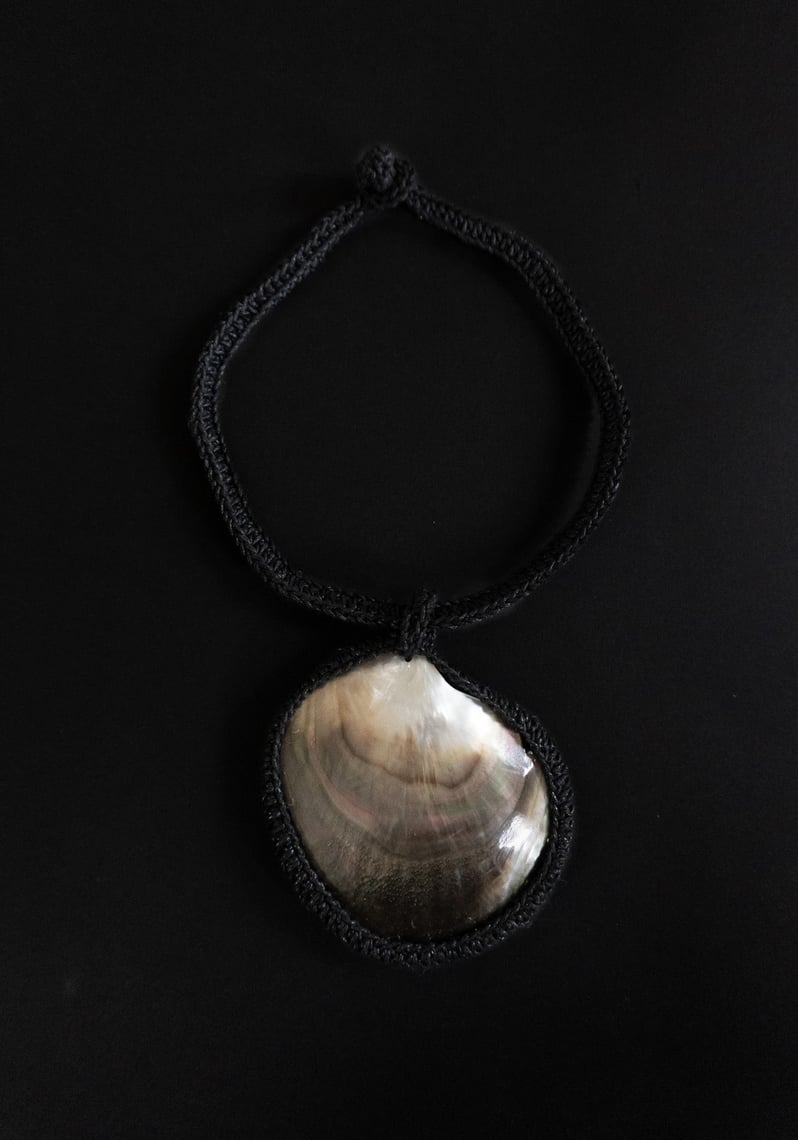 Mother of Pearl Mermaid Necklace in Black | Vestige | Fishtown ...