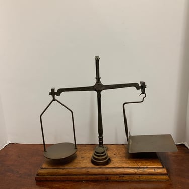 Antique Postal Scale Class B with Weights 