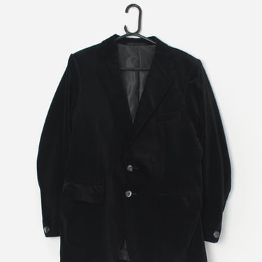 Vintage cotton velvet blazer in black - Small / Medium 