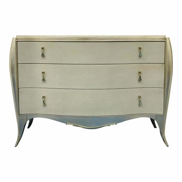 Caracole Modern Gray Faux Shagreen Ray Me Chest of Drawers