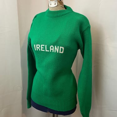 Blarney Castle Ireland Souvenir Sweater Pullover Crew Green 1970s Vintage M 