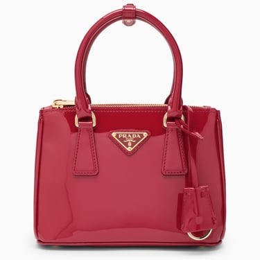 Prada Mini Galleria Bag In Cherry Patent Leather Women