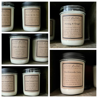 Soy Wax Candle Candles 1803 Candles Scented Winter Herbal Floral Clean Burning Quart Mason Jar Candles Pine Almond Pumpkin Cider Palo Santo 