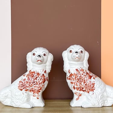 Italian Floral Staffordshire Dogs