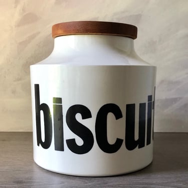 Vintage 1960's Kitchen Biscuit container Habitat style Haxby, Spectrum biscuit barrel,  Retro 1970s vintage retro container, typography 