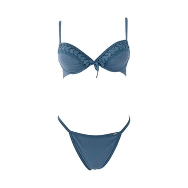 Dior Blue 'Denim' Corset Lingerie Set