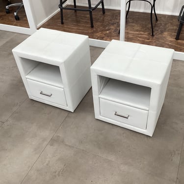 Pair of Faux Leather Nightstands