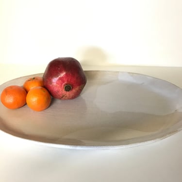 handmade platter, serving tray, serving platter, oval tray, ceramic tray, handmade platter, large platter, white platter, oval platter 