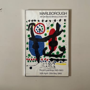 1960s Joan Miro Paintings 1945-1963 Marlborough London Exhibition Lithograph Poster Vintage Mid-Century Modern Art 