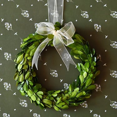 Preserved Boxwood Wreath With Ribbon 8