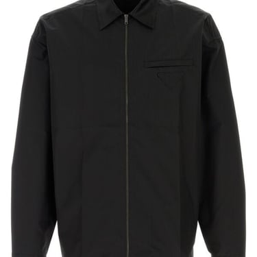 Prada Men Black Cotton Blend Shirt