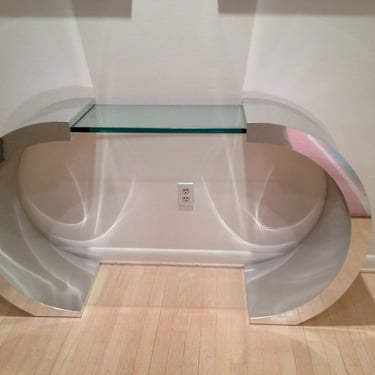 MidCentury Waterfall Console Table in style of Paul Evans Milo Baughman Pace Karl Springer Collection 