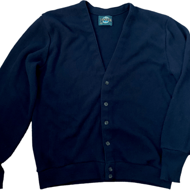 80s Dark Blue Cardigan Sweater By Jantzen