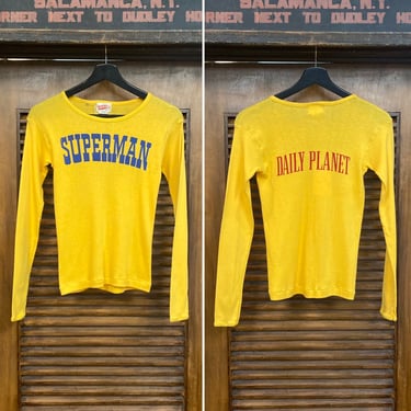 Vintage 1960’s Superman DC Comics Super Hero “Varsity House” Daily Planet T-Shirt, 60’s Tee Shirt, Vintage Clothing 