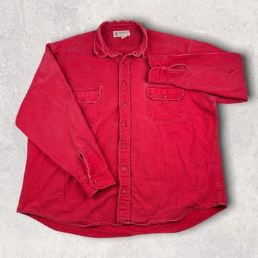 Vintage Bemidji Woolen Mills 60/70s Button Up Jacket Cotton/Denim Heavy Red Men 2XL 
