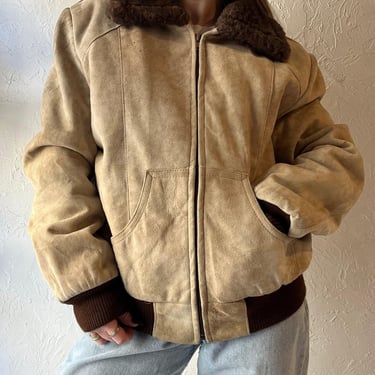 80s ‘Sears’ Suede Bomber Jacket / Medium 