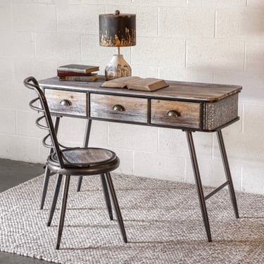 Industrial Desk and Chair Set