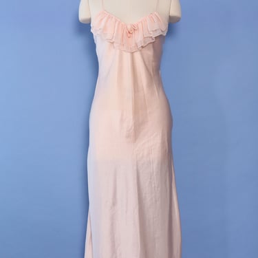 Ballet Pink Satin Slip Dress S