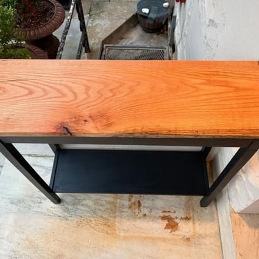 Reclaimed wood console table. 34.5” x 11” x 30” 