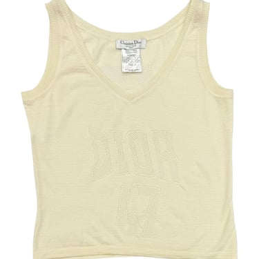 Dior Ivory Logo Sheer Logo Tank