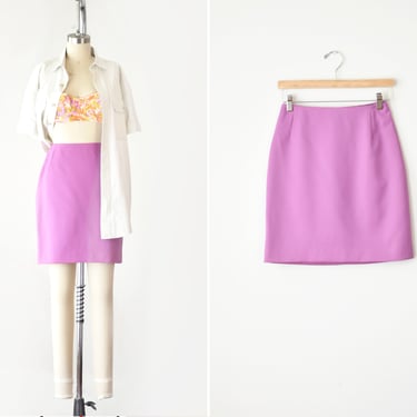 Gianni Versace Couture Skirt XS / Fuchsia Mini Skirt / Designer Mini Skirt / High Waist Short Skirt / Versace Medusa / 24 Inch Waist 