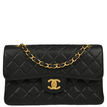 Chanel Black Caviar Small Classic Double Flap Shoulder Bag