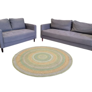 Tufted Gray Couch & Loveseat Set