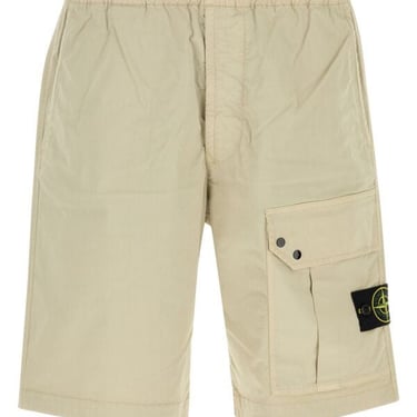 Stone Island Man Sand Stretch Cotton Bermuda Shorts