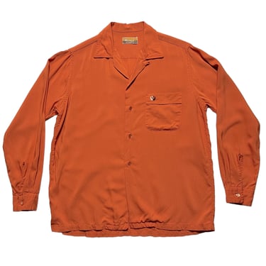 Vintage 1950s/1960s PENNLEIGH Rayon Sport Shirt ~ S to M ~ Loop Collar ~ VLV / Rockabilly ~ Sportshirt 