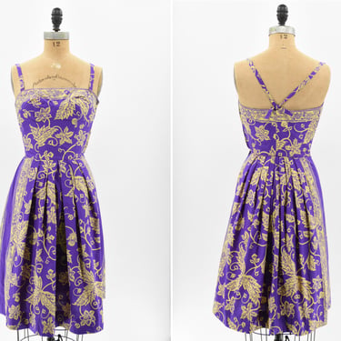1950s Carolyn Schnurer batik dress 