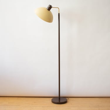 Brown & White Metal Floor Lamp