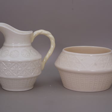 Belleek Ireland Fermanagh Cleary Sugar Creamer Set / 6th Green Mark 