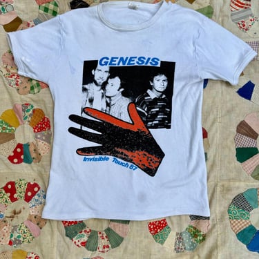 Vintage 80s Genesis Tour Tee 1987 Invisible Touch Phil Collins Live Small by TimeBa