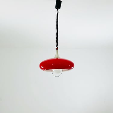 Space Age red  pendant lamp from 1970s, Italy. 