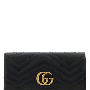 Gucci Women Black Leather Continental Wallet