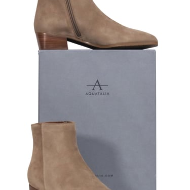 Aquatalia - Beige Suede Upper Short Boots Sz 9