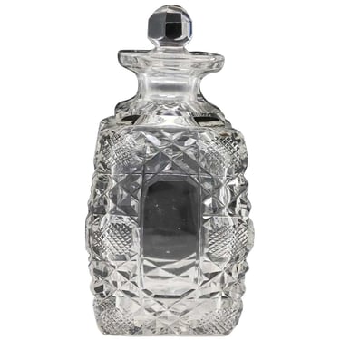 1890's American Victorian Bright Clear Cut Glass Perfume Bottle. Scent. 