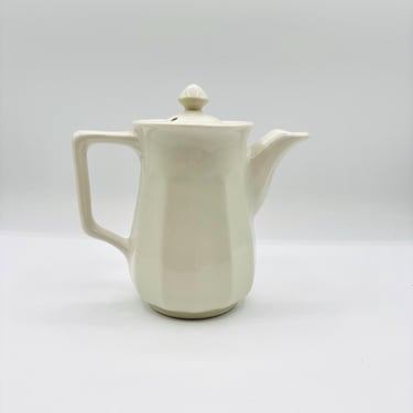 Vintage White Heavy Hall Restaurant Ware Creamer/Syrup Pitcher or Miniature Teapot with Lid by LeChalet