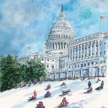 Snow day at the U.S. Capitol Washington D.C. by Cris Clapp Logan 