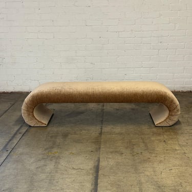 Sculptural Waterfall Bench in Cognac 