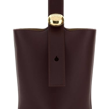 Loewe Women Grape Leather Mini Pebble Bucket Bag