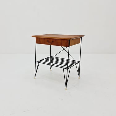 Midcentury swedish teak vintage side table/bedside table, 1960s 