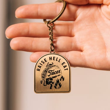 Raise Hell Eat Tacos Keychain, Key Ring, Best Friend Gift, Coffee Gift, Cute Keychains, Keyrings, Stocking Stuffers, Gifts Under 20 