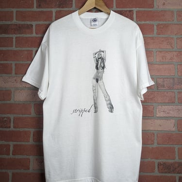 Vintage 2003 Double Sided Christina Aguilera Stripped ORIGINAL Tour Tee - Extra Large 