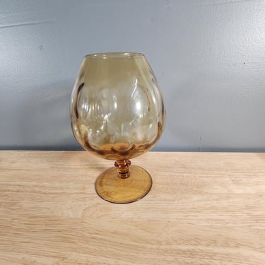 Amber Glass Chalice Vase 