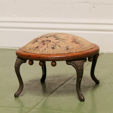 Victorian Footstool with Cast Iron Legs